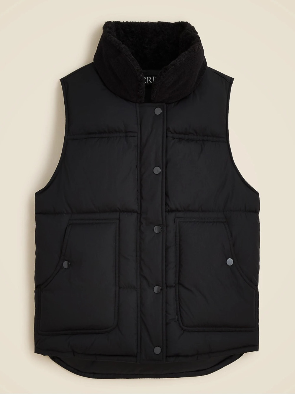 NWT J. Crew Black Puffer Vest with PrimaLoft® Women’s Size Small